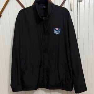 Vintage Pepsi Blue Work Jacket Windbreaker, Size Large Black